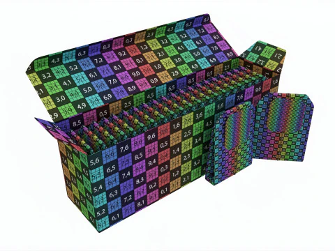 Peppermint Tea Paper Box Opened With Tea Bags 3D Model