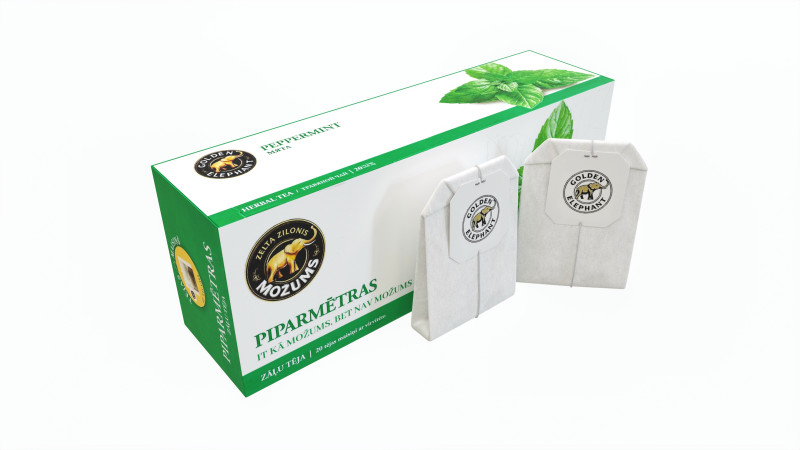 Peppermint Tea Paper Box With Tea Bags Modello 3D .c4d .max .obj .3ds .fbx .stl .blend 
