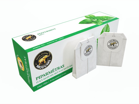 Peppermint Tea Paper Box With Tea Bags 3D Model