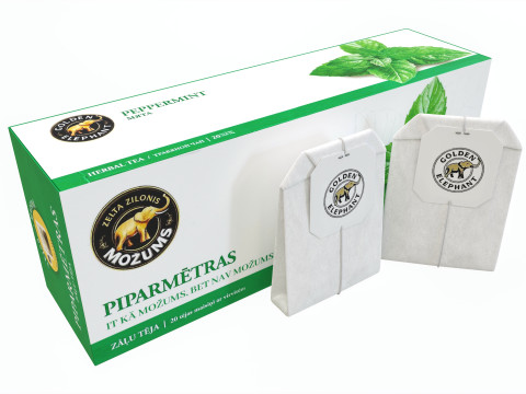 Peppermint Tea Paper Box With Tea Bags Modello 3D
