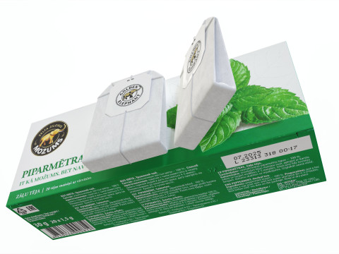 Peppermint Tea Paper Box With Tea Bags Modello 3D