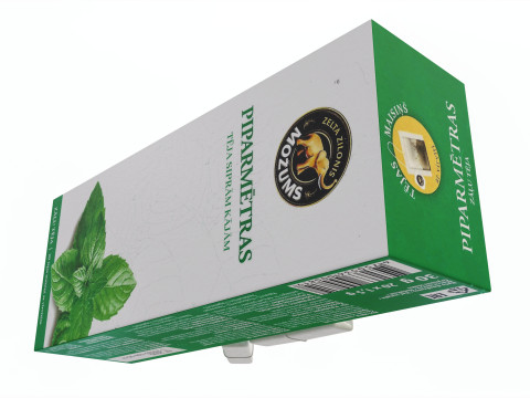 Peppermint Tea Paper Box With Tea Bags Modello 3D