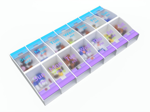 Pill Case Medicine Planner Vitamin Organizer Modelo 3D