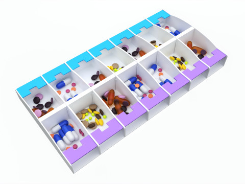 Pill Case Medicine Planner Vitamin Organizer Modelo 3D