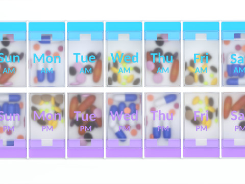 Pill Case Medicine Planner Vitamin Organizer Modelo 3D