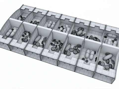 Pill Case Medicine Planner Vitamin Organizer 3D Model