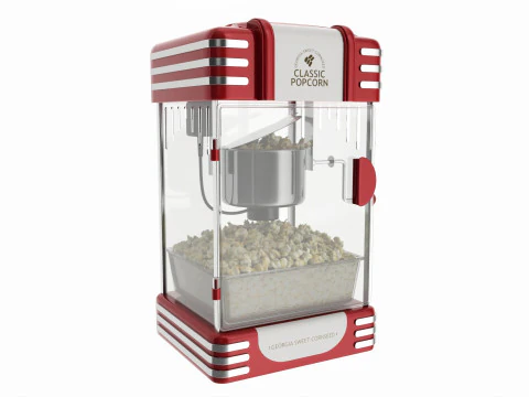 M&aacute;quina de pipoca vintage de mesa Modelo 3D