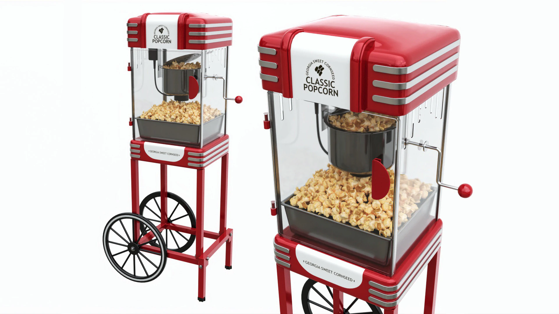 Carrello vintage per popcorn su ruote Modello 3D .c4d .max .obj .3ds .fbx .stl .blend 