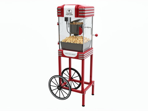 Popcorn Vintage Cart on Wheels Modèle 3D