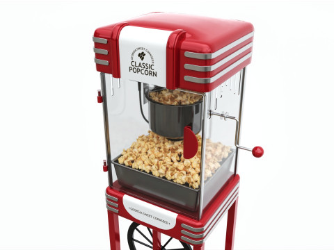 Popcorn Vintage Cart on Wheels Modèle 3D