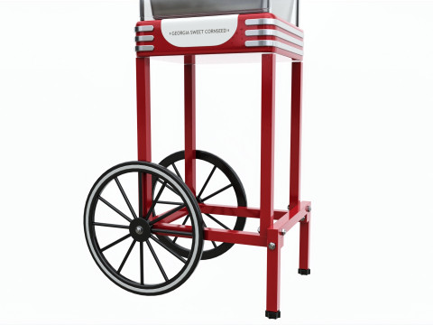 Popcorn Vintage Cart on Wheels Modèle 3D