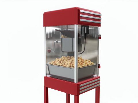 Popcorn Vintage Cart on Wheels Modèle 3D