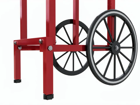 Carrello vintage per popcorn su ruote Modello 3D