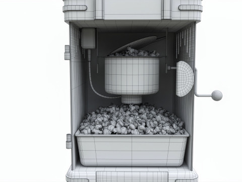 Popcorn Vintage Cart on Wheels Modèle 3D
