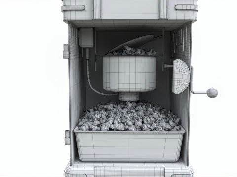 Carrello vintage per popcorn su ruote Modello 3D