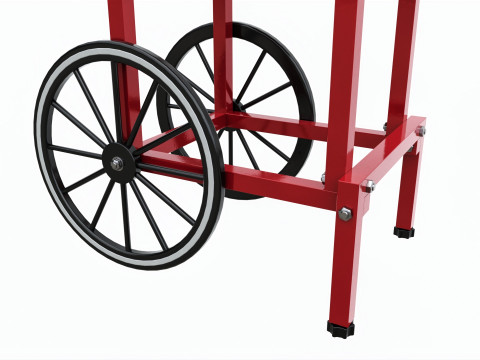 Popcorn Vintage Cart on Wheels with Shelf 3D Model