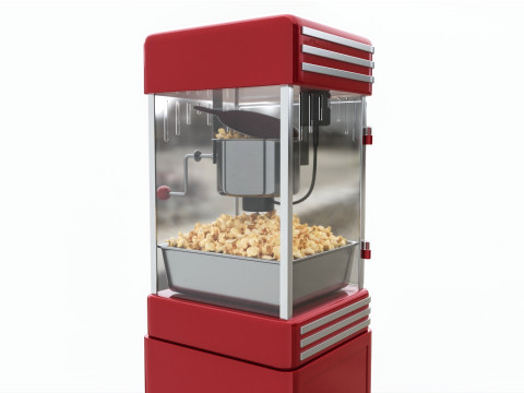 Popcorn Vintage Cart on Wheels with Shelf 3D Model