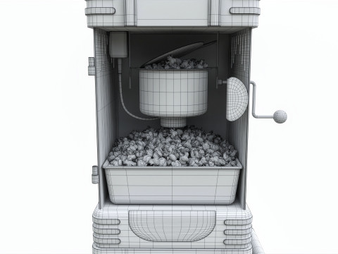 Popcorn Vintage Cart on Wheels with Shelf 3D Model
