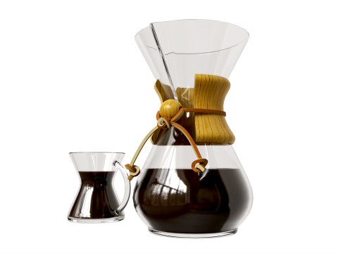 Pour-Over Coffeemaker with Glass Modèle 3D