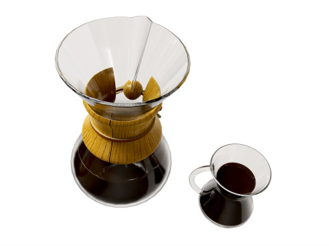 Pour-Over Coffeemaker with Glass Modèle 3D