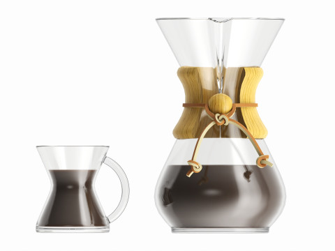 Pour-Over Coffeemaker with Glass Modèle 3D