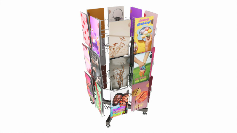 Rotating Postcard Display 3D Model .c4d .max .obj .3ds .fbx .stl .blend 