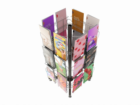 Rotating Postcard Display 3D Model