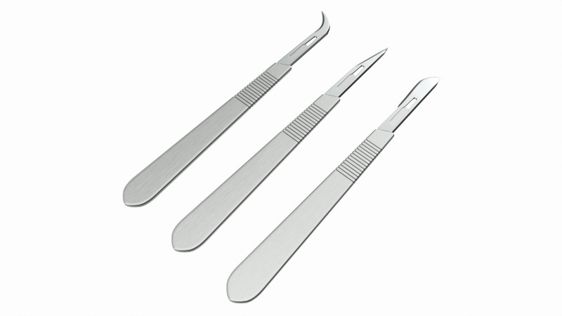 Scalpel handle and blade 3D 모델 .c4d .max .obj .3ds .fbx .stl .blend 