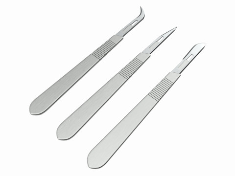 Scalpel handle and blade Modello 3D
