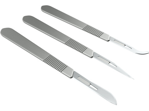 Scalpel handle and blade 3D 모델