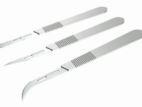 Scalpel handle and blade 3D 모델