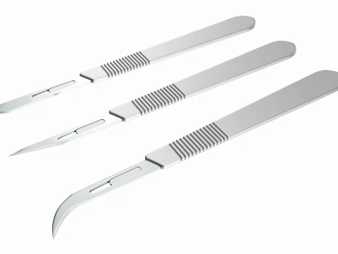 Scalpel handle and blade 3D Model