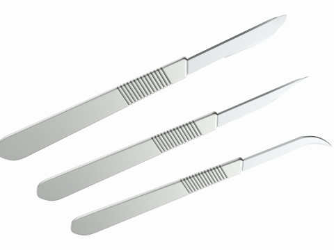 Scalpel handle and blade 3D 모델