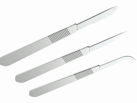 Scalpel handle and blade 3D Model