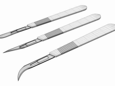 Scalpel handle and blade 3D 모델