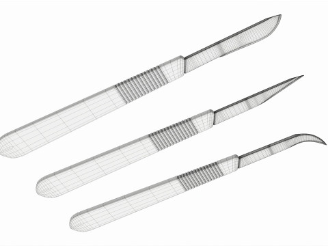 Scalpel handle and blade 3D 모델