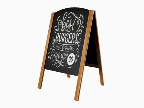 Sidewalk Chalkboard Sign 3D Model