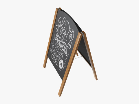 Sidewalk Chalkboard Sign 3D 模型