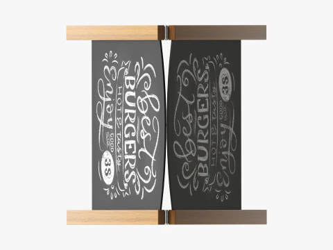 Sidewalk Chalkboard Sign 3D Model