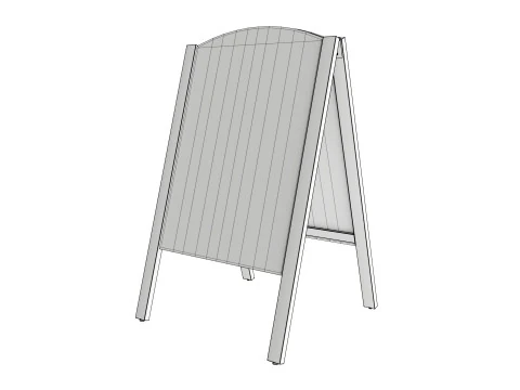Sidewalk Chalkboard Sign 3D Model