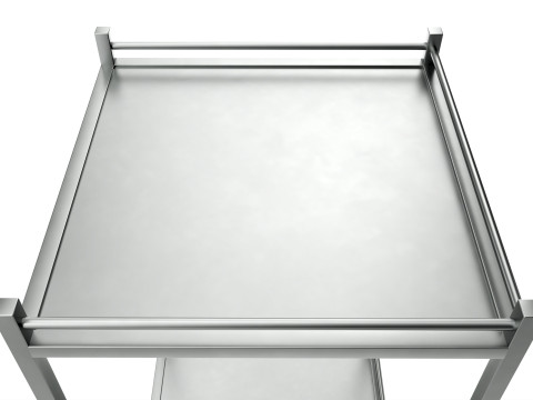 Stainless Steel 2 Shelf Medical Instrument Trolley Modèle 3D