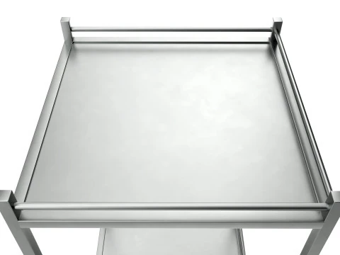 W&oacute;zek na instrumenty medyczne ze stali nierdzewnej z 2 p&oacute;łkami Model 3D