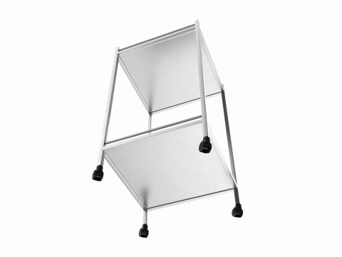 Stainless Steel 2 Shelf Medical Instrument Trolley Modèle 3D