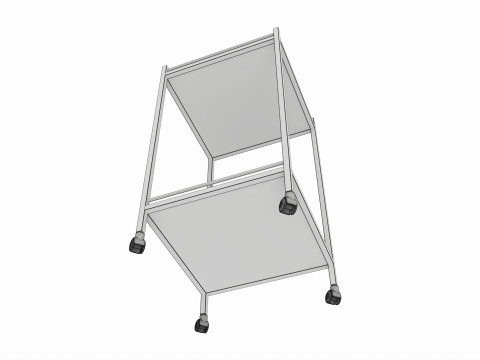 Stainless Steel 2 Shelf Medical Instrument Trolley Modèle 3D