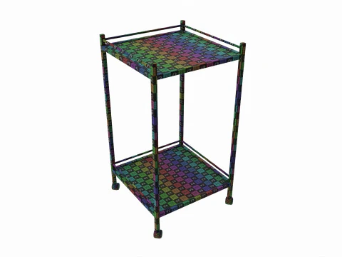 W&oacute;zek na instrumenty medyczne ze stali nierdzewnej z 2 p&oacute;łkami Model 3D