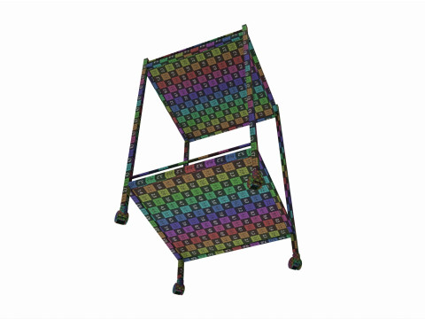 Stainless Steel 2 Shelf Medical Instrument Trolley Modèle 3D