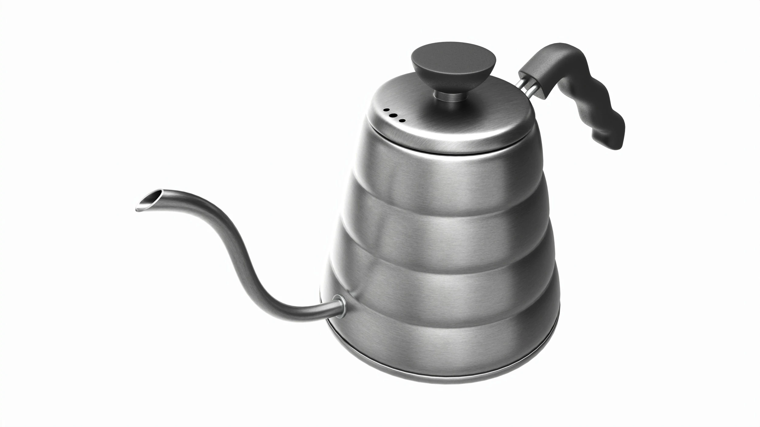Steel drip pouring kettle 3D Model .c4d .max .obj .3ds .fbx .stl .blend