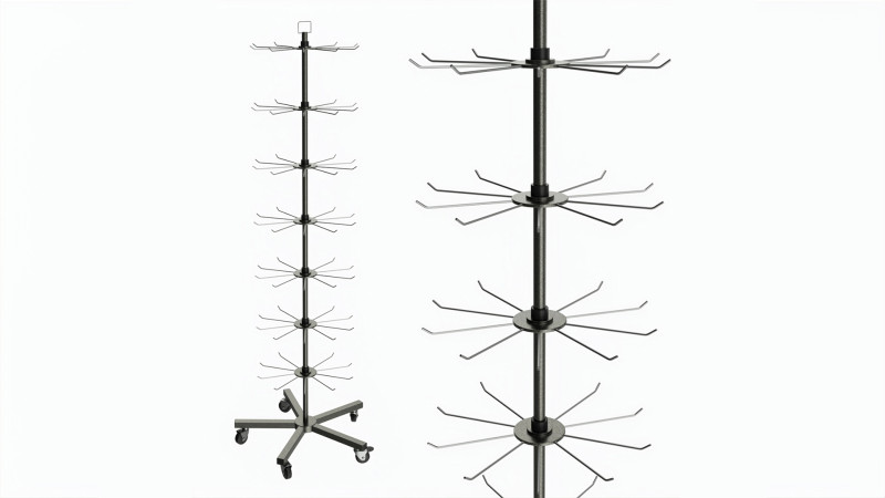 Store 7 Tier Spinner Display Rack for small packaged items Modèle 3D .c4d .max .obj .3ds .fbx .stl .blend 