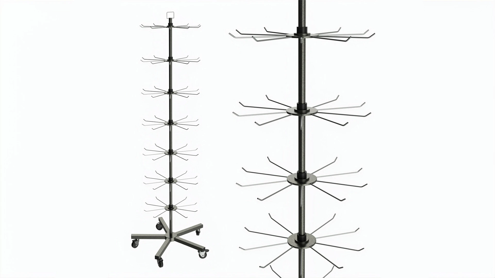 Store 7 Tier Spinner Display Rack for small packaged items 3D Model .c4d .max .obj .3ds .fbx .stl .blend 