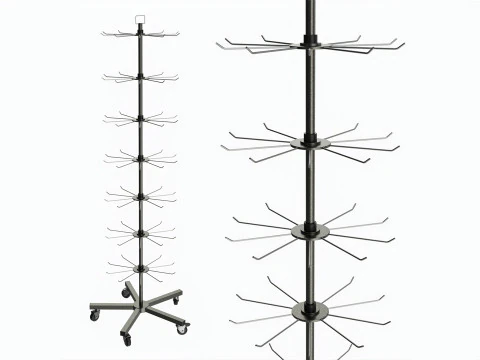 Simpan Rak Display Spinner 7 Tingkat untuk barang kemasan kecil Model 3D